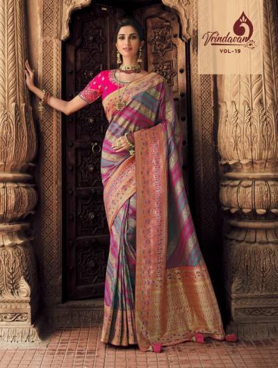 Vrindavan Vol 19 By Royal Silk Wedding Saree Collection